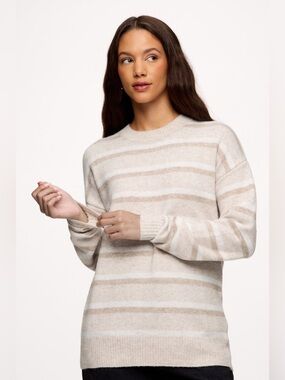 Nuuds Cozy Knit Stripe Sweater Large